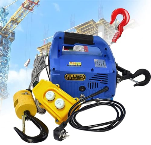 ZUMAHA Cabrestante EléCtrico PortáTil 3 En 1 De 1100 Libras, Cabrestante EléCtrico PortáTil De 1500 W, GrúA AéRea De ElevacióN con Control Remoto De LíNea Y Controlador De,Blue-200kg