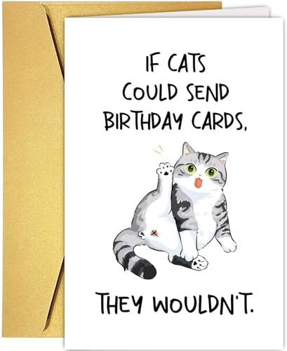 Supoeguk Lustige Katze Geburtstagskarte für Katzenliebhaber