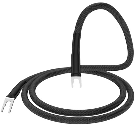 Viborg Cable de tierra para tocadiscos, fonocaptor con conexión a tierra, 1,5 m, color plateado