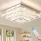 Finktonglan Moderne quadratische Kristall-LED-Deckenleuchte, 38cm dimmbare Kristall-Kronleuchter Deckenleuchten 3-Tiers Leuchten Deckenmontage für Schlafzimmer Wohnzimmer Esszimmer
