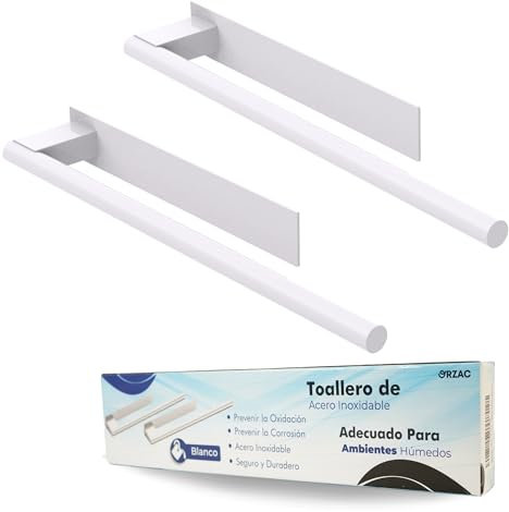 Toallero baño (2, Blanco, Barra Redonda)