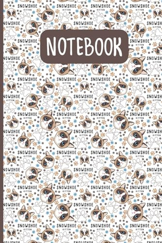 Snowshoe Cat Journal Notebook: 6x9 Lined Notebook | 120 Pages | Adorable Snowshoe Cat Pattern | Perfect for Cat Lovers, Creatives & Note Takers