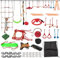 Meulbaty 13 Pcs Kinder Hindernisse Slackline Sets für Outdoor: 1 Strickleiter, 1 Schaukel, 1 Scheiben Schaukel, 1 Schwenkrad, 1 Klettergürtel, 2 Affenstangen, 2 Ringe, 2 Seilknoten, 2 Balancegürtel