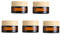 5Pcs 20g Amber Glass Jars Empty Cosmetic Cream Jars with Wood Grain Lids Refillable Sample Jars Containers Pot for Lotions Cream Lip Balm