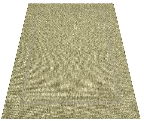 Stilvoll Günstig by ELMM Teppich Outdoor Balkon Garten Außenbereich Grün 60 x 100 Unicolor - Einfarbig Kurzflor