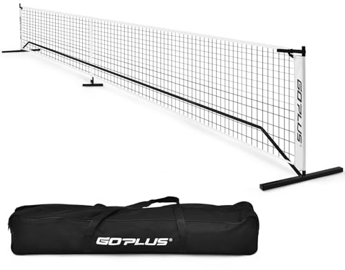 GOPLUS Filet de Pickleball Portable 670cm Réglage Rapide Exterieur | Système de Filet de Taille Officielle, Tuyaux Métalliques et Filet en Polyester avec Sac de Transport Oxford