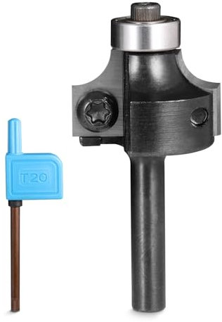 SainSmart Rundfräser für CNC-Fräsmaschine, 1/4 Zoll Schaft, 17/32 Zoll Schnittradius, 2 Flügel für Zimmerei Fasen Holzbearbeitung Trimmen, 2RRBC01A