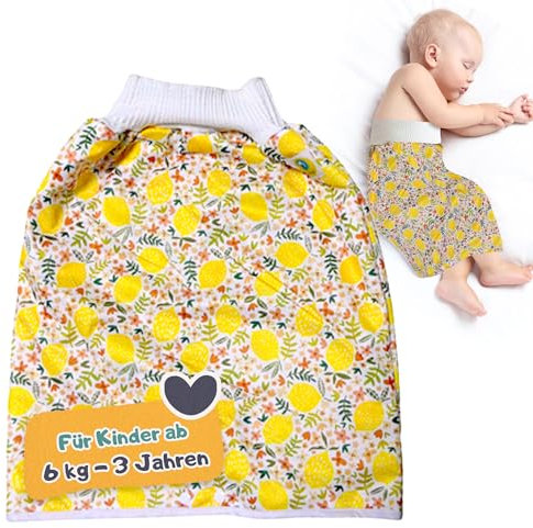 Lumina Windelrock Lemon Dream – Stilvoller Auslaufschutz für Babys & Kinder ab 6 kg bis 3 Jahren – Trainingshose & Überhose in der Nacht – Saugfähige Windelhose atmungsaktiv & waschbar, Größe 1