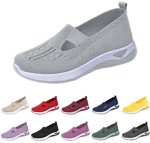Gyaimxfu Zapatos Ortopédicos para Mujer con Malla Zapatillas Sin Cordones para Mujer Sin Manos Antideslizantes para Caminar Zapatillas Ortopédicas de Plataforma Ligeras Cómodas para Senderismo,Caminar