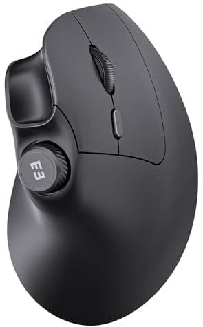 seenda Ergonomische kabellose Maus mit Lautstärkereglerung, Multi-Device (2 Bluetooth oder 2,4 GHz USB), wiederaufladbar, leise, vertikale Maus für PC, Computer, MacBook, iMac, Tablet- Schwarz