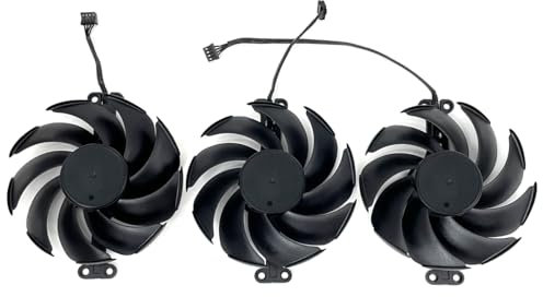 RTX4080 90mm TH9520B2H-PCB01 Cooling Fan Compatible with RTX 4070 Ti 4080 4090 GameRock GamingPro JetStream OC Graphics Card Cooler(Black 3-Fan)