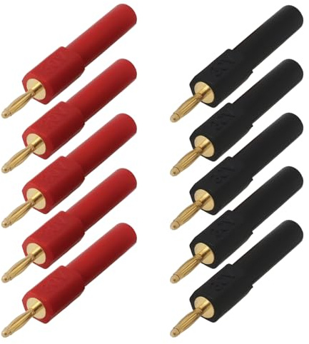 SG Store 10pcs Banana Plug Adapter 2mm/0.08in Male to 4mm/0.16in Female Banana Plug Speaker Cable Connector for Amplifier HiFi Receiver