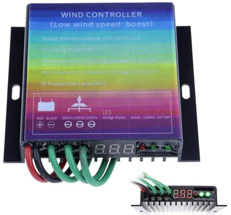 Controlador de generador de turbina de viento, 500 W/800 W, con protección contra sobrecarga, controlador de generador de molinos de viento impermeable IP67 para caravanas