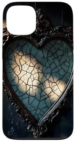 Cracked Heart Gothic Mirror Case for iPhone 13