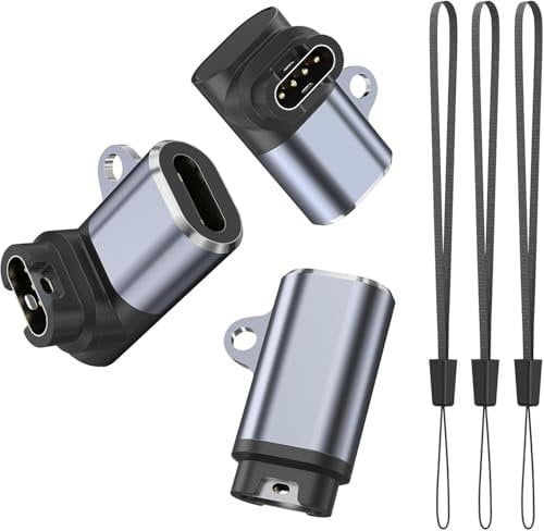 3 Pack Garmin Watch Charger Adapter, USB C Charging Adapter for Garmin Vivoactive 6 5 4 3 3S 4S, Venu Sq/Sq 2/Venu 2/2 Plus, Forerunner 55/165/255, Fenix 7 7S 7X 6s 6 6X,instinct Tactical (3-PACK 03)