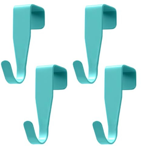 WeddHuis 4 crochets de porte, crochets de porte, crochets de manteau, suspension stable, pas de perçage nécessaire, pour portes standard (blue)