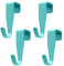 WeddHuis 4 ganci per porta, Gancio per porta da appendere, Gancio per cappotto, Gancio per appendere, Sospensione stabile, Non richiede foratura, Adatto per porte standard (blu)