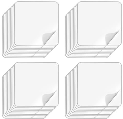 40 Pièces Ruban Adhésif Double Face Multifonctionnel, Tampon Adhesive Double Face, Ruban Adhesif Nano Transparent Lavable, Carré Nano Rubans Adhésifs Doubles Faces Transparent pour Cuisine, Domicile