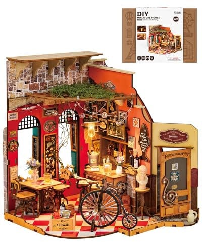 Rolife DIY Miniature House Kit - Model Kit Dolls House Cheers Bar for Teens Adults, 3D Puzzle Mini House Building Kit Book Nook Craft Kit