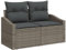 vidaXL Modernes Outdoorsofa mit viel Stauraum Grau Rattan 2-Sitzer Design Wetterfest Kissen Ideal für Balkon Terrasse und Garten Robuste Stylische Sitzmöbel für den Sommer