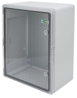 RSE Wasserdichter Verteilerkasten für den Außenbereich | IP65 | ABS Kunststoff Gehäuse außen | Schaltkasten | Stromkasten | Steckdosenkasten Garten 300x400x220mm