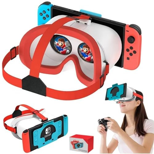Auriculares VR para Nintendo Switch OLED, gafas de realidad virtual para Nintendo Switch, se adapta a juegos 3D de adultos y niños, color naranja