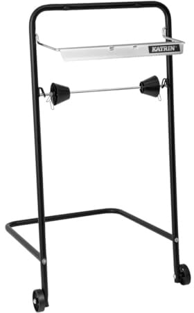Katrin Metall-Papiertuchhalter, Bodenständig, Rollen bis 40 cm, Schwarz, mit Abreißkante