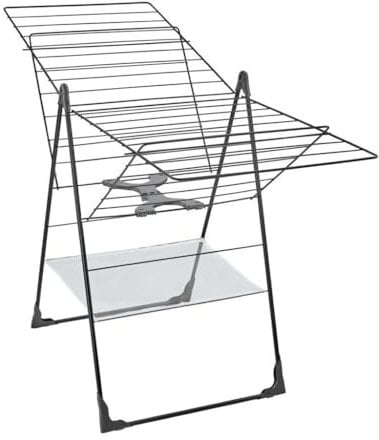 Leifheit Standtrockner Classic 250 Flex Black, Wäschetrockner mit 25m Trockenlänge, für drinnen und draußen geeignet, Wäscheständer mit höhenverstellbaren Flügeln, für 2-3 Waschmaschinenfüllungen