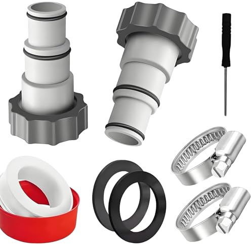 Pool Hose Adapter Replacement Kit,2Pcs Pool Hose Connector for 1.25 & 1.5 | Hose Adaptor, Compatible with Filter Pumps Salt Systems and Chlorine Generators Durable Heat Resistant Easy to Install
