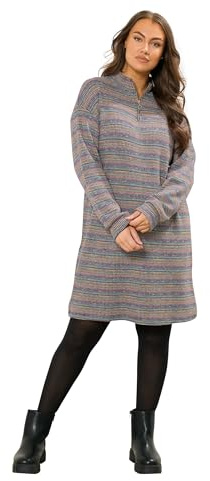 Yours Curve Ribbed Quarter Zip Jumper Dress - Women's - Plus Size Curve