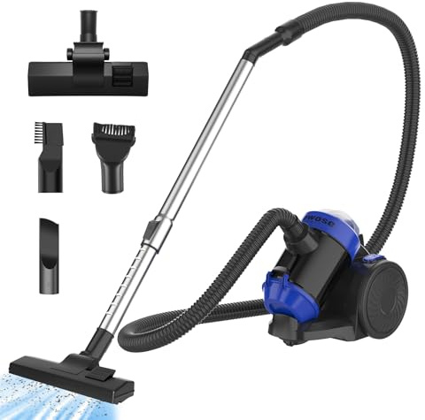Bowose Aspirateur cyclonique sans sac - 1200 W - 1,5 l - Cylindre puissant avec filtre HEPA et accessoires - Aspirateur cylindrique silencieux - Aspirateur sans sac pour tapis, sols durs et poils