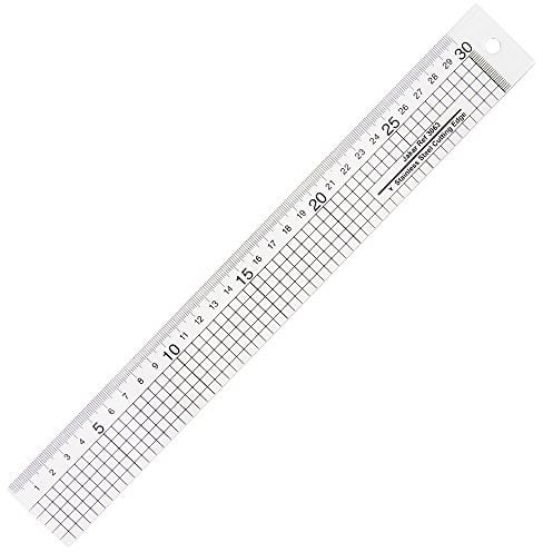 Clear Acrylic Perspex 30cm Ruler With Stainless Steel Cutting Edge By Jakar