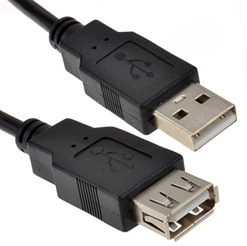 kenable USB 2.0 24AWG High Speed EXTENSION Cable A Plug to Socket BLACK 0.5m 50cm [0.5 metres]
