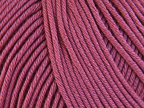 Rico Design Essentials Double Knitted Yarn, 100 Percent Cotton, Berry
