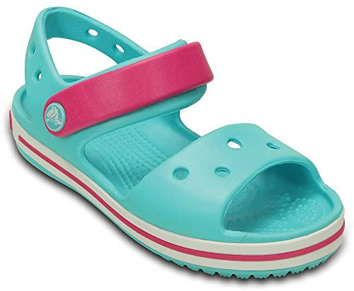 Crocs Crocband Sandal Kids, Unisex-Kinder Römersandalen Sandalen, Blau (Pool/Candy Pink 4Fv), 23/24 EU (7 Kinder UK)