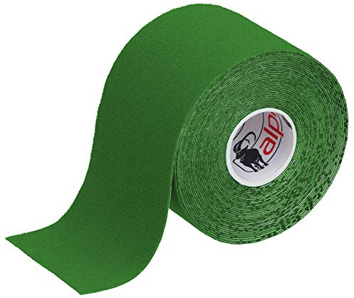ALPIDEX Kinesiologie Tape 1/3/ 6/12 Rollen Viele Farben 5 m x 5 cm Anwendungsbroschüre Elastisch Wasserfest Hautfreundlich Physio Muskel Tape Set, Farbe:grün, Menge:1 Rolle