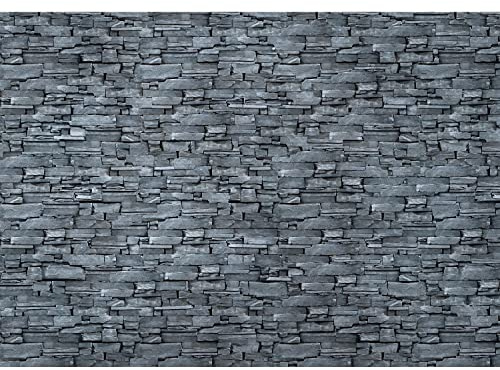 Runa Art Fototapete Steinwand 3D Effekt 352 x 250 cm Vlies Tapeten XXL Moderne Wandtapete Wohnzimmer Schlafzimmer Blau 9086011b