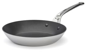 De Buyer - Poêle ronde antiadhésive en inox AFFINITY - 24 cm - Fabriquée en France, Sans PFAS, Montée Rapide en Température, Inox 18/10, Tous Feux + Four, Finition Poli Brillant