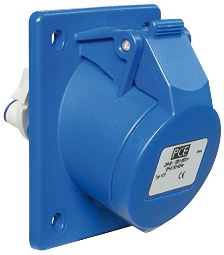 Globe Warehouse CEE Einbausteckdose, schräg, 3-polig, 16A / 230V, IP44
