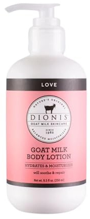 Dionis Goat Milk Hydrating Skincare Cream, Rich & Creamy Daily Moisturizing Love Scented Body Lotion For Dry Skin, Made in the USA, Cruelty-Free & Paraben-Free, 8.5 oz Bottle