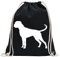 Kiwistar - Turnbeutel - schwarz - Deutscher Boxer German Hund - Fun Rucksack Sport Beutel Gymsack Baumwolle mit Ziehgurt