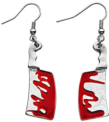 W WIDMANN MILANO Party Fashion 12470 - Ohrringe blutiges Hackebeil, Schmuck, Psycho, Halloween, Karneval, Mottoparty