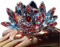TYGJB Feine Quarz Kristallglas Lotus Blume Natursteine Mineralien Feng Shui Kugel Kristalle Blumen Hochzeit Souvenirs (Rot)