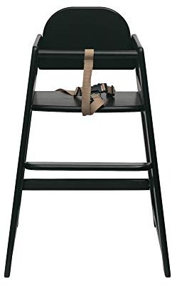 Safetots Einfach Stapelbarer Holzhochstuhl, Schwarz, Hochstuhl für Baby und Kleinkind, Stilvoll und Praktisch, Babyhochstuhl für Zuhause oder Restaurants