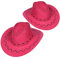 com-four® 2-teiliges Hut Set für Cowboys - Westernhut in pink - Kopfbedeckung für Cowgirls zu Karneval, Fasching, Halloween, Mottopartys - Lady-Cowboyhut (02 Stück - Cowboy pink)