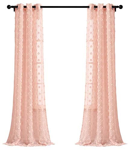 Lush Decor, Vorhang, durchsichtig, mit Punkten, 213 x 96,5 cm, Marineblau Blush