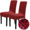 Chickw1 Stuhlhussen 2er Set Samt Stuhlhussen für Schwingstühle, Esszimmerstühle Hussen Für Hochzeit, Hotel, Küche, Bankett, Partys Stretch Stuhlhussen (2er,Wein rot)