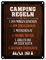 Camping Regeln Metallschild Campingregeln Campingwagen Zelt Natur Wohnwagen