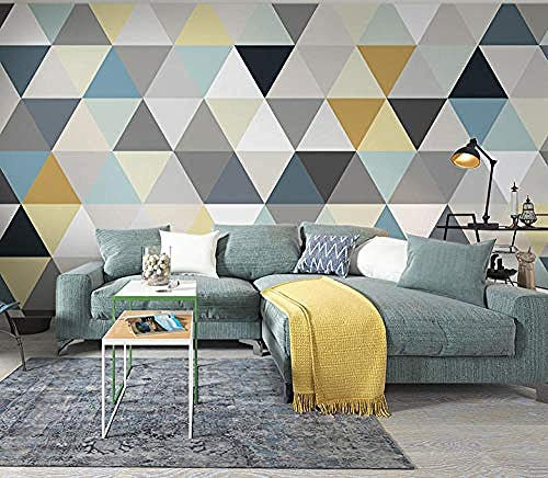 ZZXIAO Triángulo geométrico nórdico simple moderno mural sala de estar dormitorio fondo papel de pared Sala de estar para cocina Decoración Fotomural sala Pared Pintado Papel tapiz-250cm×170cm