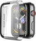 Misxi Transparent Hard Hülle Mit Glas Displayschutz Kompatibel mit Apple Watch Series SE 2 (2024) / SE/Series 6 / Serie 5 / Series 4 44mm, 2-Stück